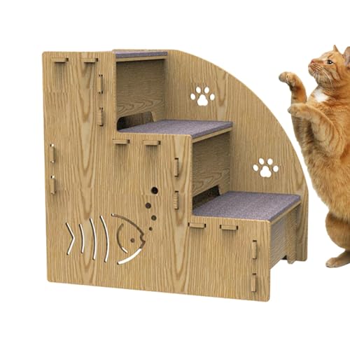 Evember Hundetreppe für hohe Betten | Kätzchen Holztreppe für Hochsofa - Haustierrampen Treppen, Hundetreppe Stufen Geeignet für kleine Hunde, Katzen und andere kleine Haustiere Evember Hundetreppe für hohe Betten | Kätzchen Holztreppe für Hochsofa - Haustierrampen Treppen, Hundetreppe Stufen Geeignet für kleine Hunde, Katzen und andere kleine Haustiere von Evember