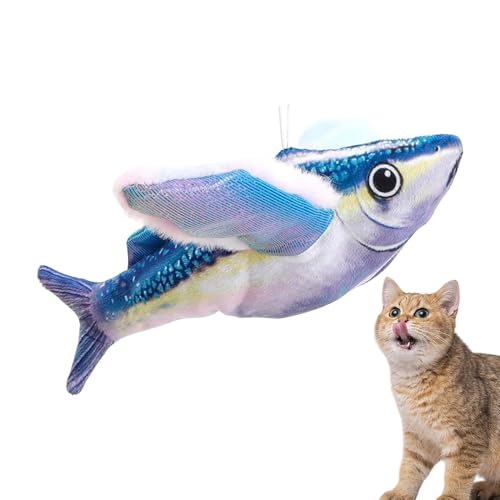 Evember Interaktives Zwitschern Katzenspielzeug | Niedlicher Fisch mit Geräusch für gelangweilte Kätzchen | Simuliertes interaktives flatterndes Zwitschern Fischspielzeug für gelangweilte von Evember