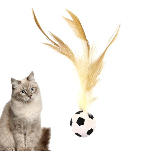 Evember Katzenfederball Spielzeug, Hüpfball Katzenspielzeug, kreatives Kätzchen-Kauspiel, stimuliert die Neugier der Hunde, Haustierjagdspiel von Evember