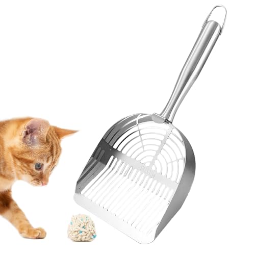 Evember Katzenschaufel aus Edelstahl | Katzenschaufel aus Edelstahl | ergonomischer Griff, hohler Kätzchenkot-Sandsieb, Haustierbedarf, spart Streu Evember Katzenschaufel aus Edelstahl | Katzenschaufel aus Edelstahl | ergonomischer Griff, hohler Kätzchenkot-Sandsieb, Haustierbedarf, spart Streu von Evember