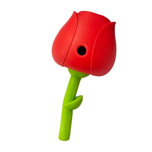 Evember Puzzle Feeder Katze | Puzzle Toys Slow Feeder Ball | Interaktives Hundespielzeug, Rot Langsam Fressen Leckerli Spender, Katzenfutter Puzzle Feeder für kleine bis große Hunde Katzen von Evember