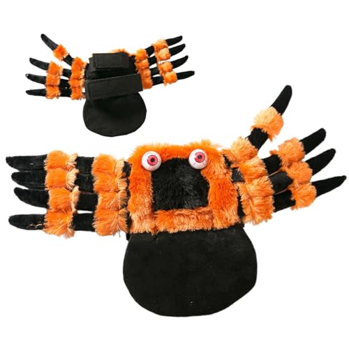 Evember Spinnenkostüm für Hunde, lustiges Cosplay-Outfit, Requisiten, gruseliges Halloween-Verkleiden, Haustierzubehör für Halloween-Partys, Welpen, Katzen, kleine bis mittelgroße Hunde von Evember