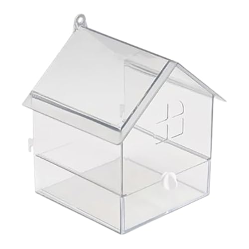 Evember Vogelkäfig Badewanne, Wellensittiche Acryl Duschbox mit Schublade, Napfkäfig Zubehör Keine Leckage Badewanne für kleine Haustiere von Evember