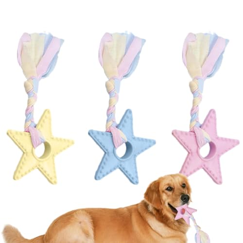 Evember Welpen-Zahnspielzeug, Hunde-Kauspielzeug zum Zahnen, Hundezahnreinigungsspielzeug, interaktives Hundespielzeug, wiederverwendbarer Welpen-Beißring für 2-8 Monate Hunde Evember Welpen-Zahnspielzeug, Hunde-Kauspielzeug zum Zahnen, Hundezahnreinigungsspielzeug, interaktives Hundespielzeug, wiederverwendbarer Welpen-Beißring für 2-8 Monate Hunde von Evember