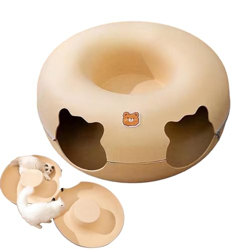 Katzentunnelbett – Donut-Katze, beruhigende Höhle, multifunktional, abnehmbar, kratzfest, waschbar, große Kapazität, gemütliches Tunnelhöhle, Katzenbett für den Innenbereich, Katzen, Welpen, Kaninchen Katzentunnelbett – Donut-Katze, beruhigende Höhle, multifunktional, abnehmbar, kratzfest, waschbar, große Kapazität, gemütliches Tunnelhöhle, Katzenbett für den Innenbereich, Katzen, Welpen, Kaninchen von Evember