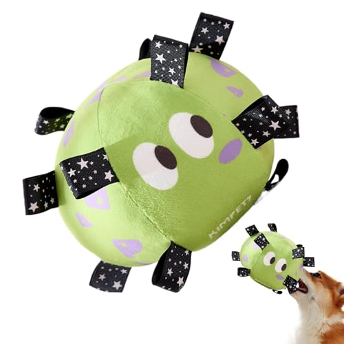 Eventerde Plüsch-Quietschball für Hunde, Hundefußball mit Riemen | Großer Quietschball für Hunde mit Riemen | Aggressiv beißende Hundebälle für interaktives Spielen, mittelgroße Hunde, große Hunde Eventerde Plüsch-Quietschball für Hunde, Hundefußball mit Riemen | Großer Quietschball für Hunde mit Riemen | Aggressiv beißende Hundebälle für interaktives Spielen, mittelgroße Hunde, große Hunde von Eventerde