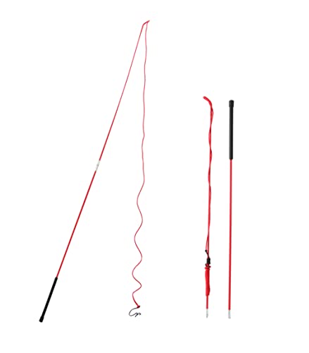 Pferde-Longierpeitsche, Trainingsstab und Peitsche, 15 cm lang, 18 cm lang, für Hunde und Pferde (kann in zwei Abschnitte zerlegt werden) (rot) von EverVictory