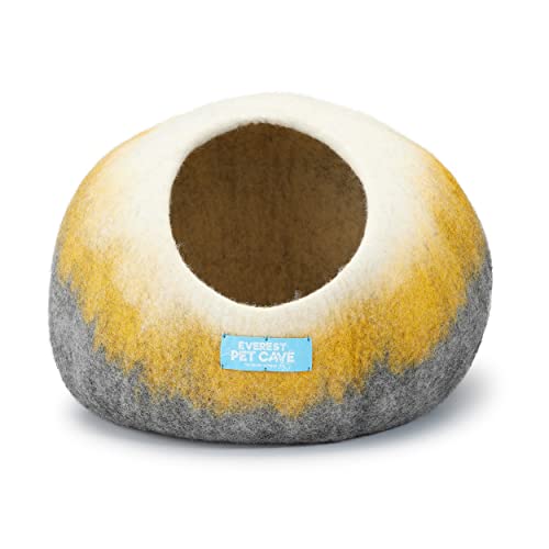 Everest Pet Supply Katzenbett, Katzenhöhle aus Filz, 100% Wolle, Gelb/Grau Everest Pet Supply Katzenbett, Katzenhöhle aus Filz, 100% Wolle, Gelb/Grau von Everest Dog Chew