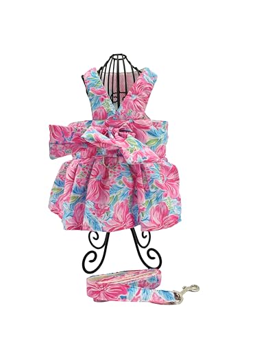 Hundekleid mit Fliege, Geschirr, Leine, Set für kleine Hunde, niedliches Haustier, Mädchen, Welpen, Sommerkleidung für weibliche Hasenkleidung, Yorkie, Chihuahua, Training, Spazierengehen (Größe XL, Hundekleid mit Fliege, Geschirr, Leine, Set für kleine Hunde, niedliches Haustier, Mädchen, Welpen, Sommerkleidung für weibliche Hasenkleidung, Yorkie, Chihuahua, Training, Spazierengehen (Größe XL, von Everything Chic