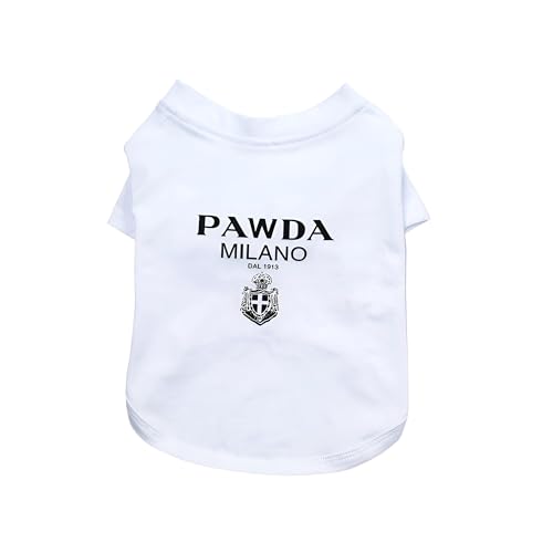 Modische Designer-Haustier-T-Shirts, kleine Hunde, Kleidung, Hunde-T-Shirt, luxuriöses Hunde-Tanktop, stilvolles T-Shirt für kleine Hunde, Premium-Tank-Top, bequeme T-Shirts, Pawda, Weiß, Größe L Modische Designer-Haustier-T-Shirts, kleine Hunde, Kleidung, Hunde-T-Shirt, luxuriöses Hunde-Tanktop, stilvolles T-Shirt für kleine Hunde, Premium-Tank-Top, bequeme T-Shirts, Pawda, Weiß, Größe L von Everything Chic