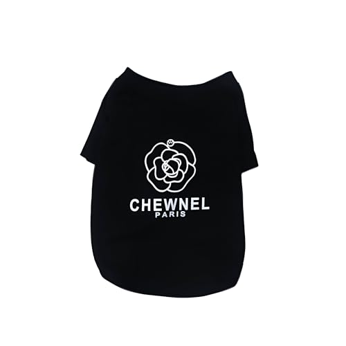 Modisches Designer-T-Shirt für kleine Hunde, luxuriöses Hunde-Tanktop, stilvolles T-Shirt für den Sommer für kleine Hunde, Premium-Tank-Top, bequemes T-Shirt, Chewnel, Schwarz, Größe M Modisches Designer-T-Shirt für kleine Hunde, luxuriöses Hunde-Tanktop, stilvolles T-Shirt für den Sommer für kleine Hunde, Premium-Tank-Top, bequemes T-Shirt, Chewnel, Schwarz, Größe M von Everything Chic