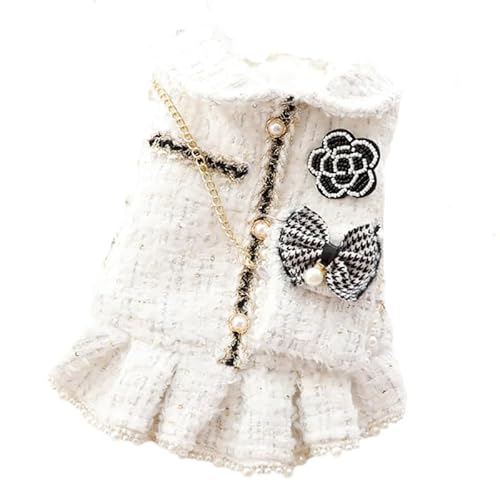 Tweed-Prinzessinnen-Hundekleid, süßes Haustierkleidung, Outfit für kleine Hunde, Weiß, Größe L Tweed-Prinzessinnen-Hundekleid, süßes Haustierkleidung, Outfit für kleine Hunde, Weiß, Größe L von Everything Chic
