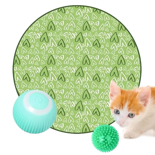 EviKoo Katzenballmatte, 2-in-1, simuliertes interaktives Jagdspielzeug, interaktive Katzenmatte, Jagdkatzenspielzeug, Katzenjagdspielzeug lindert Langeweile, vermeidet Hindernisse für Hauskatzen von EviKoo
