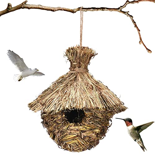 EviKoo Kolibri-Häuser für draußen,Kolibri-Nest, Natürliche Kolibri-Vogelhäuser für draußen, Kleine Vogelhütte für den Winter, Gartendekoration, Vogelnist-Set für Zweige, Ranken, Zäune von EviKoo