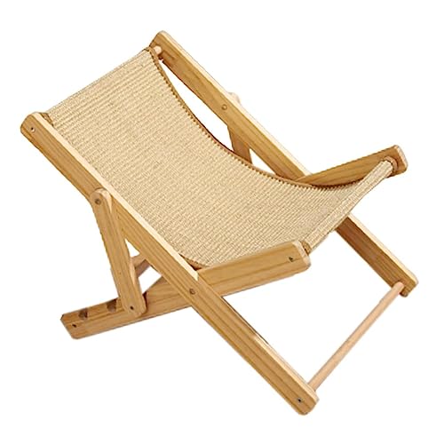 Katze Hängematte Stuhl, Katze Bett Stuhl, Outdoor Haustier Liegestuhl, Natürlicher Massivholz Mini Lounge Stuhl Für Hund Und Katze, Strand, Pool Und Haus von EviKoo