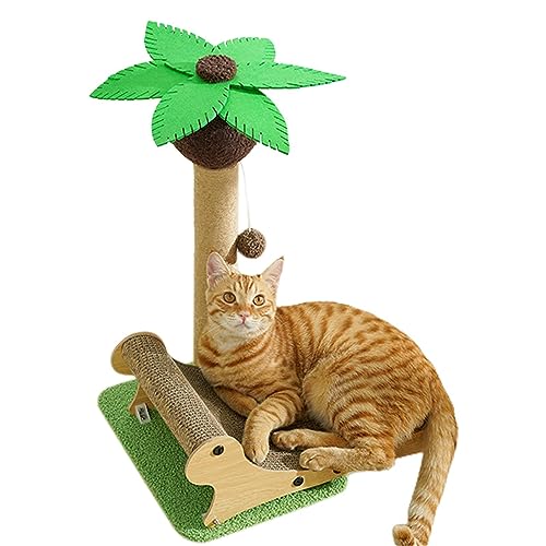 Katzenkratzmatte, multifunktionales Kratzbrett, Loungeball, Spielzeug, Kokosnussbaum-Kratzbaum, Katzenanreicherung und lustiges Katzenspielzeug für Indoor-Katzen und Kätzchen Evikoo von EviKoo