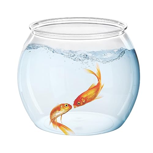 Kleine Goldfisch-Aquarien – dekorativer Fischbehälter für Goldfische | klare, runde Aquariumschalen – Betta- und Tafelvase, geeignet für Zuhause, Wohnheim, Wohnzimmer von EviKoo