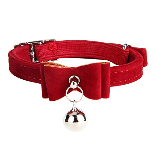 Evilandat Samt Katzenhalsband mit Schleife, Verstellbar Halsbänder Halskette für Katzen und Hunde von Evilandat