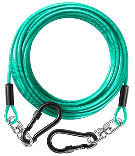 Hundeleine, robuste Hundeleine und Haltegurt für den Hof, mit drehbarem Haken, für kleine und große Hunde, rostfrei, kaufest, für Outdoor-Camping, Grün, Cyan, 6 m Hundeleine, robuste Hundeleine und Haltegurt für den Hof, mit drehbarem Haken, für kleine und große Hunde, rostfrei, kaufest, für Outdoor-Camping, Grün, Cyan, 6 m von Evilplan