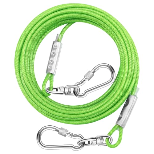 Hundeleine mit drehbarem Haken und Stoßfeder, 6,8 m lang, für den Außenbereich, robuste Hundeleine und Ketten mit Drehhaken und Stoßfeder, 113,4 kg, Grün Hundeleine mit drehbarem Haken und Stoßfeder, 6,8 m lang, für den Außenbereich, robuste Hundeleine und Ketten mit Drehhaken und Stoßfeder, 113,4 kg, Grün von Evilplan
