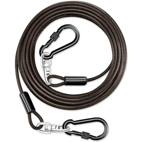Robustes Hundeleinenkabel für draußen, 9,2 m langes Hundeleinenkabel mit drehbarem Haken bis zu 136 kg, für kleine und große Hunde und Ketten für den Hof, rostfreie Hundeleine für Outdoor-Camping Robustes Hundeleinenkabel für draußen, 9,2 m langes Hundeleinenkabel mit drehbarem Haken bis zu 136 kg, für kleine und große Hunde und Ketten für den Hof, rostfreie Hundeleine für Outdoor-Camping von Evilplan