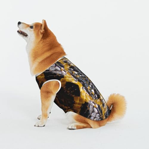 Gelbe Schlange Haustier Katze Hund Shirt Baumwolle T-Shirt Haustier Weihnachten Pullover Weich Bequem Baumwolle Pyjama Haustier Katze Junge Hund Dress Up Kostüme von Evius