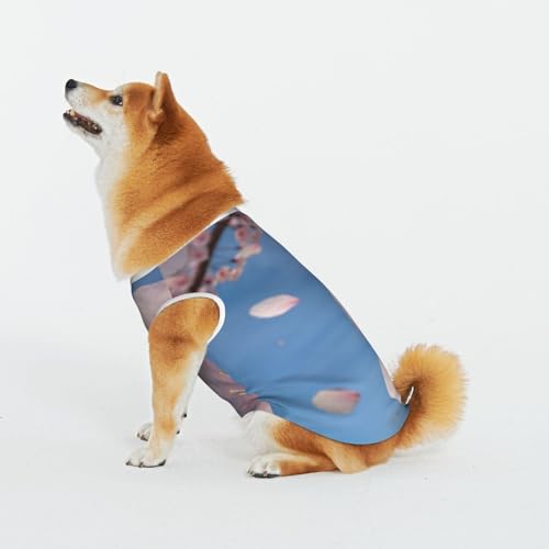 Kirschblüten Haustier Katze Hund Shirt Baumwolle T-Shirt Haustier Weihnachten Pullover Weich Bequem Baumwolle Pyjama Haustier Katze Junge Hund Dress Up Kostüme von Evius