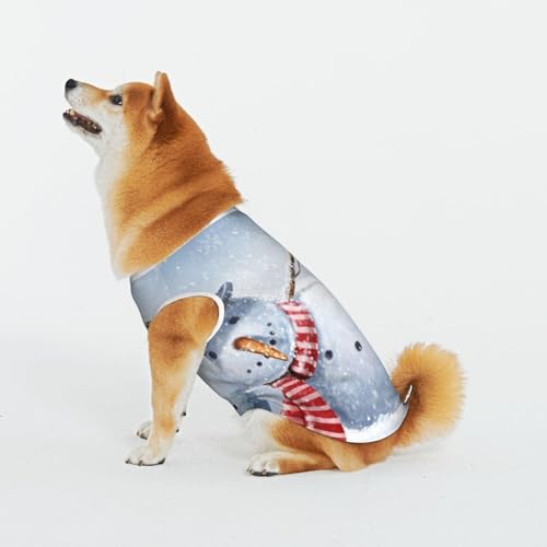 Lustige Weihnachten Schneemann Haustier Katze Hund Shirt Baumwolle T-Shirt Haustier Weihnachten Pullover Weich Bequem Baumwolle Pyjamas Haustier Katze Junge Hund Dress Up Kostüme von Evius