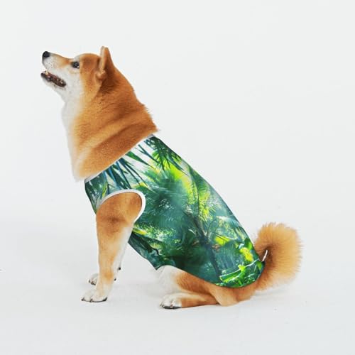 Tropische Palmenblätter Haustier Katze Hund Shirt Baumwolle T-Shirt Haustier Weihnachten Pullover Weich Bequem Baumwolle Pyjama Haustier Katze Junge Hund Dress Up Kostüme von Evius