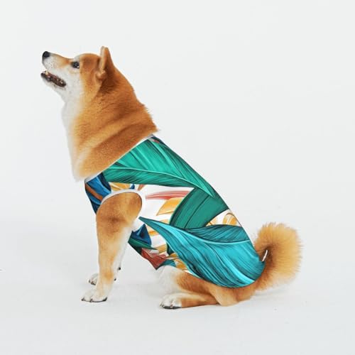 Tropisches Palmblatt Haustier Katze Hund Shirt Baumwolle T-Shirt Haustier Weihnachten Pullover Weich Bequem Baumwolle Pyjama Haustier Katze Junge Hund Dress Up Kostüme von Evius