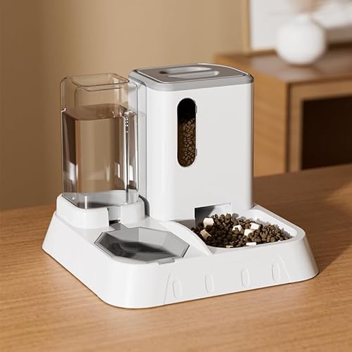 Evolve Mart Futterspender für Haustiere & Wasserspender - Automatisches Schwerkraft-Futtersystem für Katzen und Hunde, einfach zu bedienen und zu reinigen (Grau, Groß) von Evolve Mart