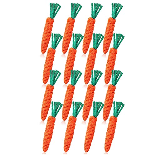 Evvmnaks 16 Stück Karotten-Seil-Spielzeug für Welpen, kleine und mittelgroße Hunde, Kauspielzeug zum Zahnen, Reinigen und Trainieren von Evvmnaks