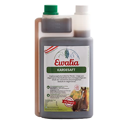 Ewalia Kardesaft | 1000ml | Ergänzungsfuttermittel für Pferde | Kann zur Regeneration bei Pferden eingesetzt Werden | Flüssig in Dosierflasche | Kräutersaftkur von Ewalia