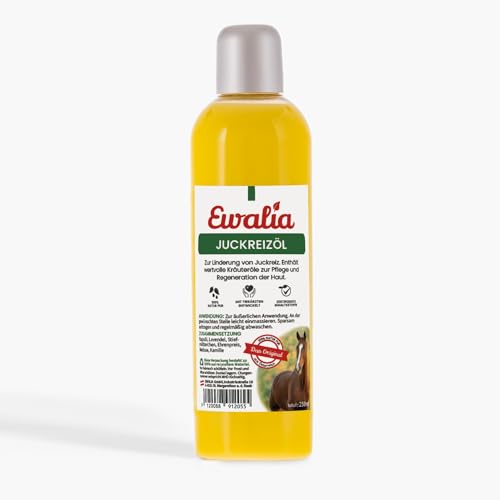Ewalia NEU Juckreizöl für Pferde - Beruhigung und Regeneration für strapazierte Haut, mit Tierärzten entwickelt, 100% Natur pur, frei von Zusätzen, zertifizierte Inhaltsstoffe - 250ml von Ewalia