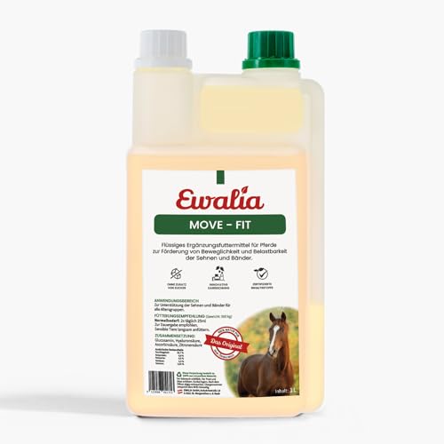 Ewalia NEU Move-Fit für Pferde: Dynamik & Schutz für Sehnen und Bänder, Optimale Unterstützung in Leistung und Erholung, mit Tierärzten entwickelt, 100% Natur pur, frei von Zusätzen, 1L von Ewalia