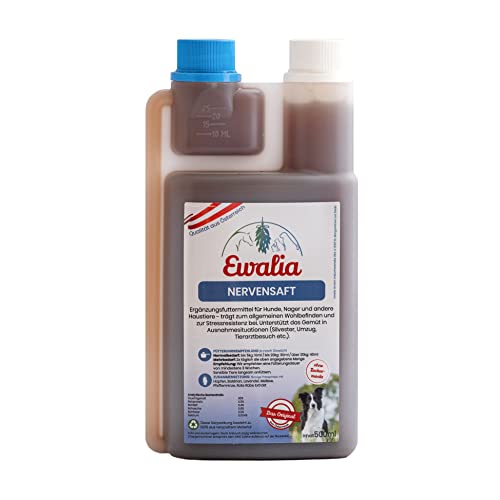 NEU! EWALIA Nervensaft für Hunde - Beruhigung und Balance für Ihr Haustier in stressigen Zeiten - mit Tierärzten entwickelt, 100% Natur pur, frei von Zusätzen, zertifizierte Inhaltsstoffe - 500ml NEU! EWALIA Nervensaft für Hunde - Beruhigung und Balance für Ihr Haustier in stressigen Zeiten - mit Tierärzten entwickelt, 100% Natur pur, frei von Zusätzen, zertifizierte Inhaltsstoffe - 500ml von Ewalia