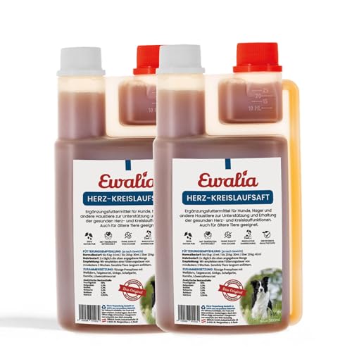 NEU! EWALIA Herz-Kreislaufsaft für Hunde - Natürlicher Vitalitäts-Booster für EIN Starkes Hundeherz - mit Tierärzten entwickelt, 100% Natur pur, frei von Zusätzen - 2x500ml NEU! EWALIA Herz-Kreislaufsaft für Hunde - Natürlicher Vitalitäts-Booster für EIN Starkes Hundeherz - mit Tierärzten entwickelt, 100% Natur pur, frei von Zusätzen - 2x500ml von Ewalia