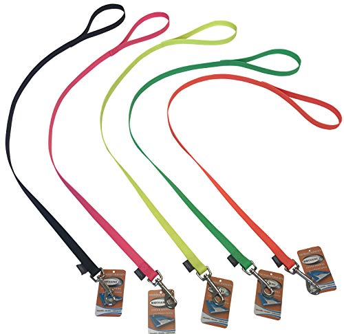 BioThane® Leine genäht, 1m/19mm, mit Handschlaufe, Neonorange von Ewbob