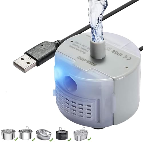 Ewilibe Trinkbrunnen Pumpe Ersatzpumpe mit LED für Katzen Wasserbrunnen Edelstahl Leise Wasserpumpe Katzentrinkbrunnen Ewilibe Trinkbrunnen Pumpe Ersatzpumpe mit LED für Katzen Wasserbrunnen Edelstahl Leise Wasserpumpe Katzentrinkbrunnen von Ewilibe