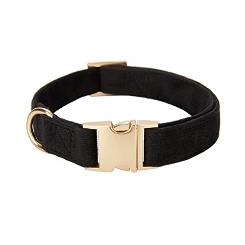Ewinoom Weiches Hundehalsband mit Metallschnalle, verstellbar, langlebig, Komfort, Baumwollkord, Halsbänder für große Hunde, Samt-Hundehalsband, Schwarz Ewinoom Weiches Hundehalsband mit Metallschnalle, verstellbar, langlebig, Komfort, Baumwollkord, Halsbänder für große Hunde, Samt-Hundehalsband, Schwarz von Ewinoom