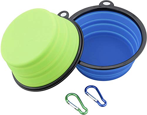 Ewolee 2* Super Großer Klappbarer Reisenapf Hund Wassernapf 17.5 * 13 * 7.5CM leichtgewichter Hundnapf Faltbarer Silikon mit Karabinerhaken,Blau und Grün Ewolee 2* Super Großer Klappbarer Reisenapf Hund Wassernapf 17.5 * 13 * 7.5CM leichtgewichter Hundnapf Faltbarer Silikon mit Karabinerhaken,Blau und Grün von Ewolee