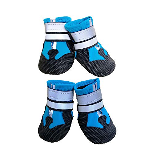 Ewolee wasserdichte Hundeschuhe, Breathable Hundeschuhe rutschfeste Schuhe Hundeschnee Stiefel, 4 Stück (blau, XL) Ewolee wasserdichte Hundeschuhe, Breathable Hundeschuhe rutschfeste Schuhe Hundeschnee Stiefel, 4 Stück (blau, XL) von Ewolee