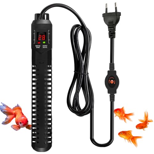 ExKeen Aquarium Heizung,500 W Verstellbare Aquarium Heizstab, Heizstab Aquarium mit LED-Anzeige und 4,75 Fuß langem Kabel für Aquarien und Aquarien 60 l–250 Liter (15–34 °C) von ExKeen
