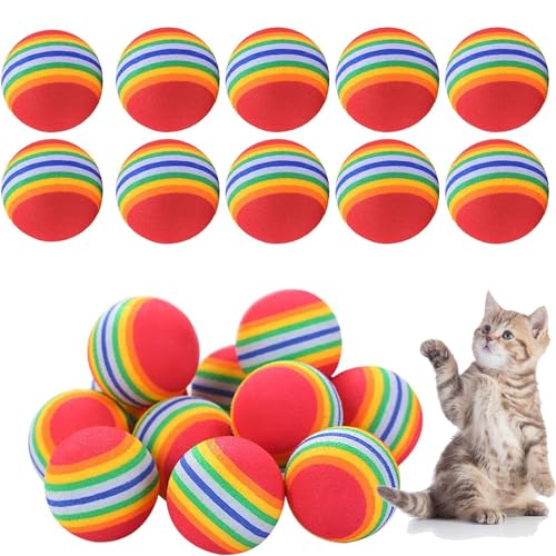 Exbrith 10 Stück Katzenspielzeug Ball, Schaum Katzenspielzeug Ball, Spielzeuge Bälle Kätzchen, für Haustiere, Interaktives Spielzeug, Katzensprungtraining, Erhöhen Sie Den Spaß von Katzen von Exbrith