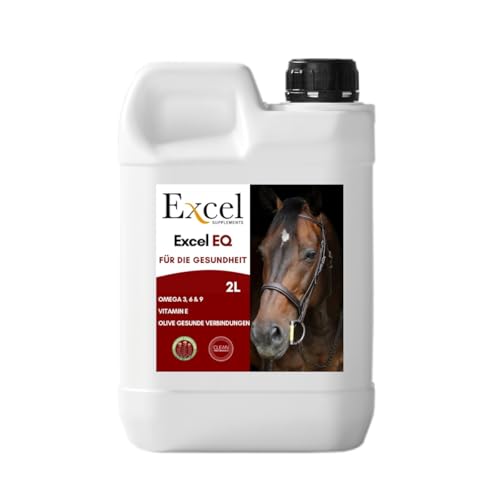 Excel Supplements Europe 2L Leindotteröl für Pferde Pferdefuttersupplement Omega 3 - Kamelinaöl mit entzündungshemmender Wirkung für natürlichen Glanz und Pflege des Pferdefells von Excel Supplements Europe