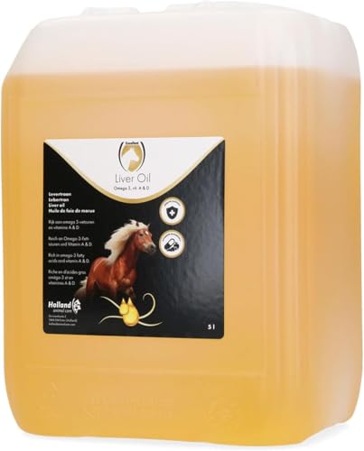 Excellent Cod Liver Oil - 5 Liter - Zur Unterstützung der Widerstandskraft, des Wachstums und der Entwicklung sowie der Pflege des Fells - Für Pferde geeignet von Holland Animal Care
