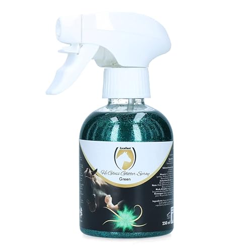 Holland Animal Care Excellent Hi Gloss Glitter Spray - Schönes Glitzern auf Fell, Mähne und Schweif - Für Pferde geeignet - 250 ml – Türkis von Holland Animal Care