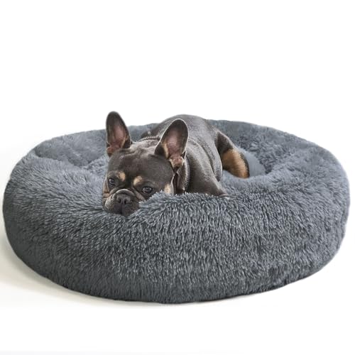Katzenbetten für Indoor-Katzen, 58,4 cm, maschinenwaschbar, flauschiges, rundes Haustierbett, rutschfest, beruhigend, weiches Plüsch-Donut-Kuschelkissen, selbstwärmend für kleine Hunde und Kätzchen, Katzenbetten für Indoor-Katzen, 58,4 cm, maschinenwaschbar, flauschiges, rundes Haustierbett, rutschfest, beruhigend, weiches Plüsch-Donut-Kuschelkissen, selbstwärmend für kleine Hunde und Kätzchen, von Excitent