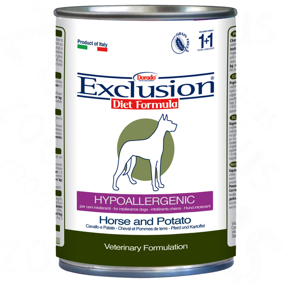 Exclusion Diet 12 x 400 g im gemischten Paket - Pferd, Hirsch und Kaninchen von Exclusion Diet