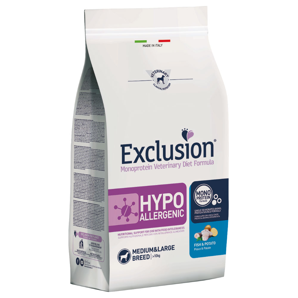 Exclusion Diet Hypoallergenic Medium/Large Adult mit Fisch & Kartoffel - 12 kg von Exclusion Diet